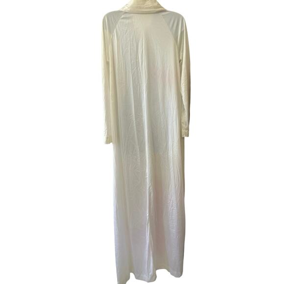 Vtg Kayser Wht Floral Lounger Robe Long/Tall Women’s Small 70’/80’s Zipper - Picture 5 of 8